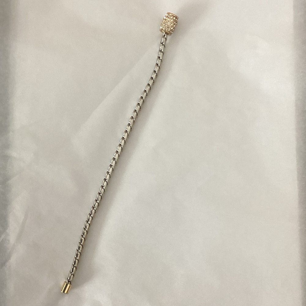 Gold and Silver Bracelet with Rhinestone Clasp